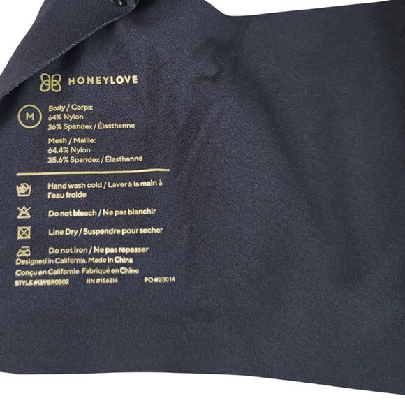 Honeylove CrossOver Wirefree Bra Black Medium Mesh Padding Removable #LWBR0302 - Picture 10 of 10